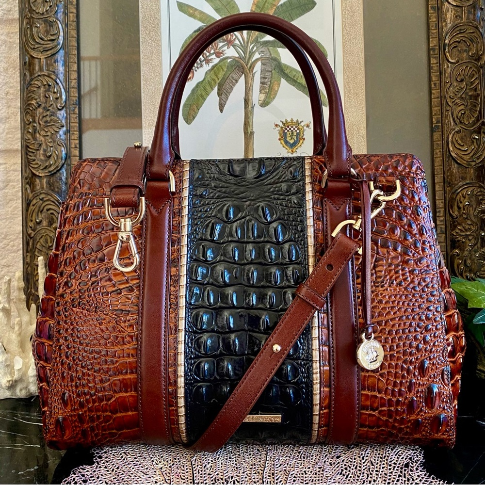 BRAHMIN ❤️PECAN CHANLER SMALL FINLEY SATCHEL